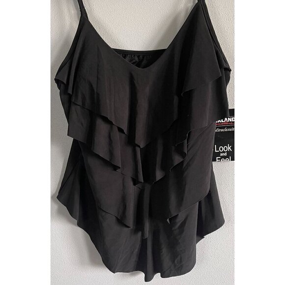 NWT MIRACLESUIT TANKINI SWIMSUIT TOP Look Feel Slimmer Womens Size 10 - Picture 2 of 11